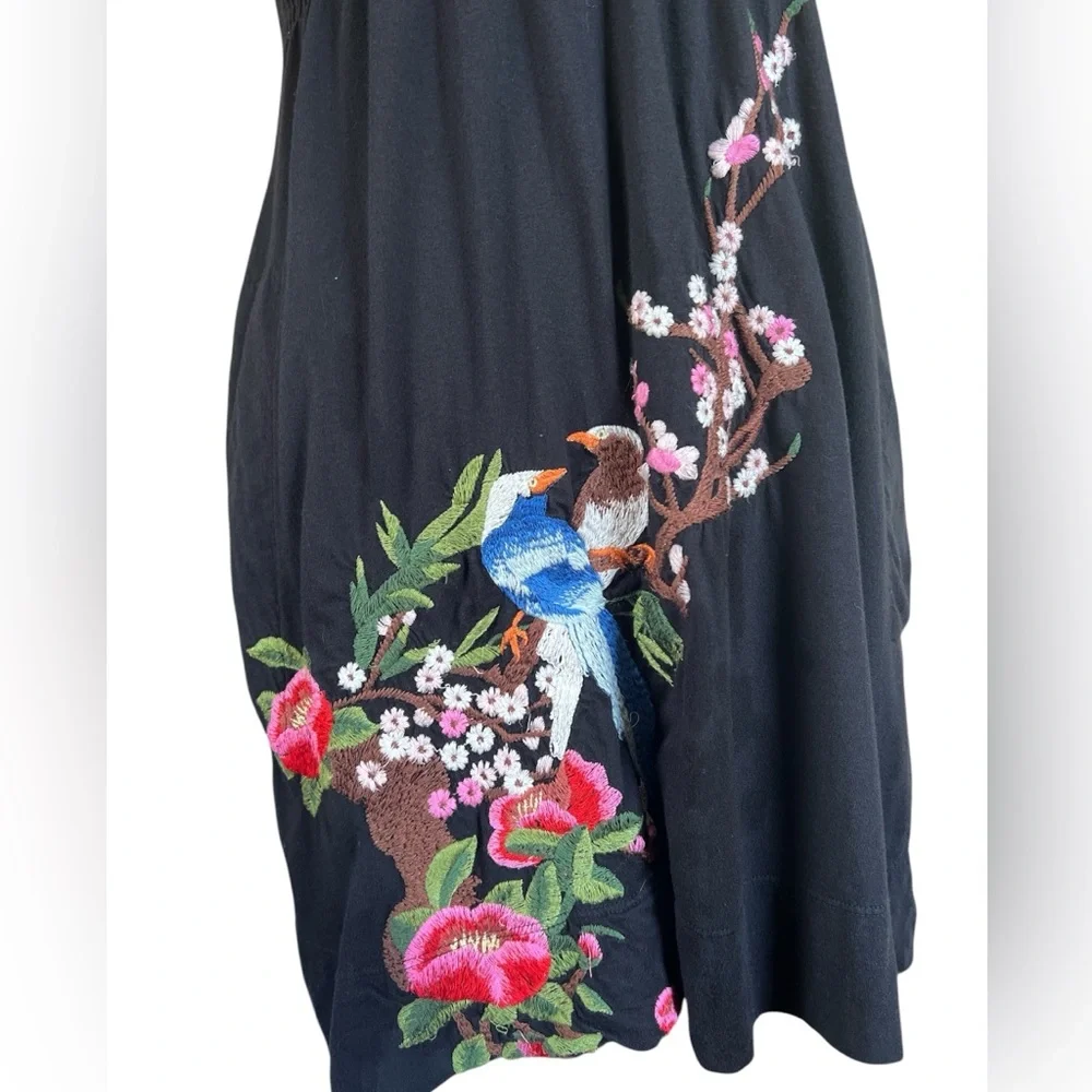 JOHNNY WAS LA Osaka knit embroidered shirt dress size Large - Picture 9 of 13